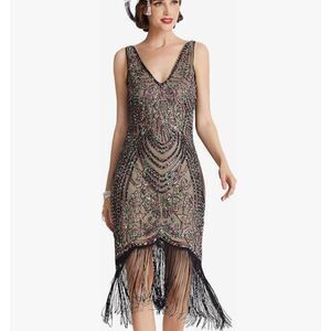 NEW Babeyond Flapper Dress Medium Sequin Fringe 1920s Gatsby NWT